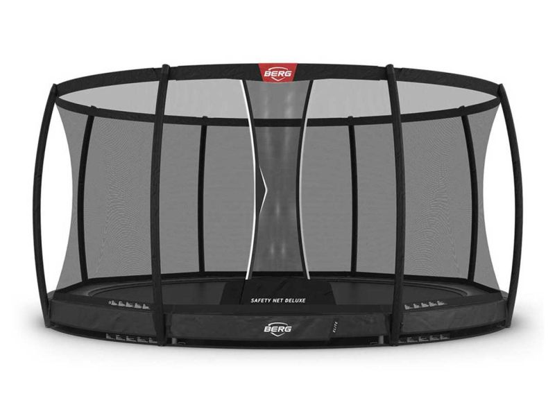 BERG Trampolin Elite InGround 430 Grey mit AirFlow Pro inkl. Sicherheitsnetz Deluxe